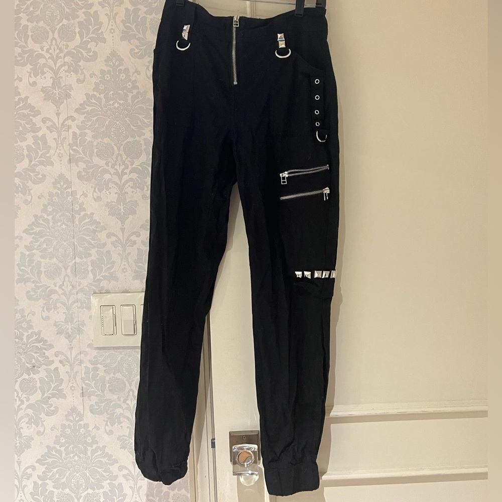 Black Killstar Zipper Trousers Goth/Punk/Bondage